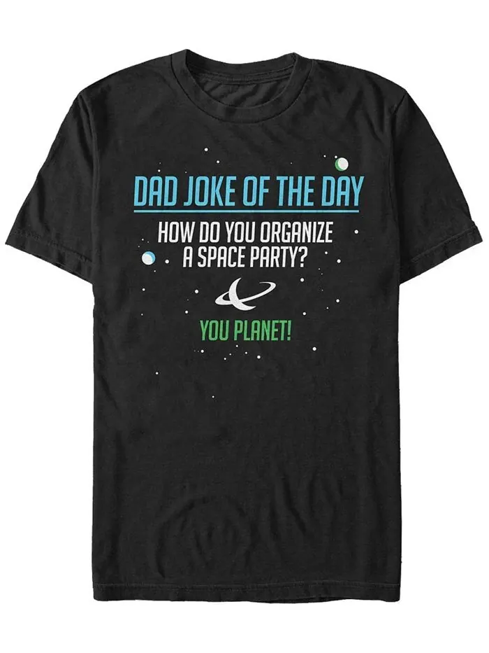 Мужская футболка с короткими рукавами и круглым вырезом Dad Space Joke Fifth Sun — изображение 1 из 1, черный
