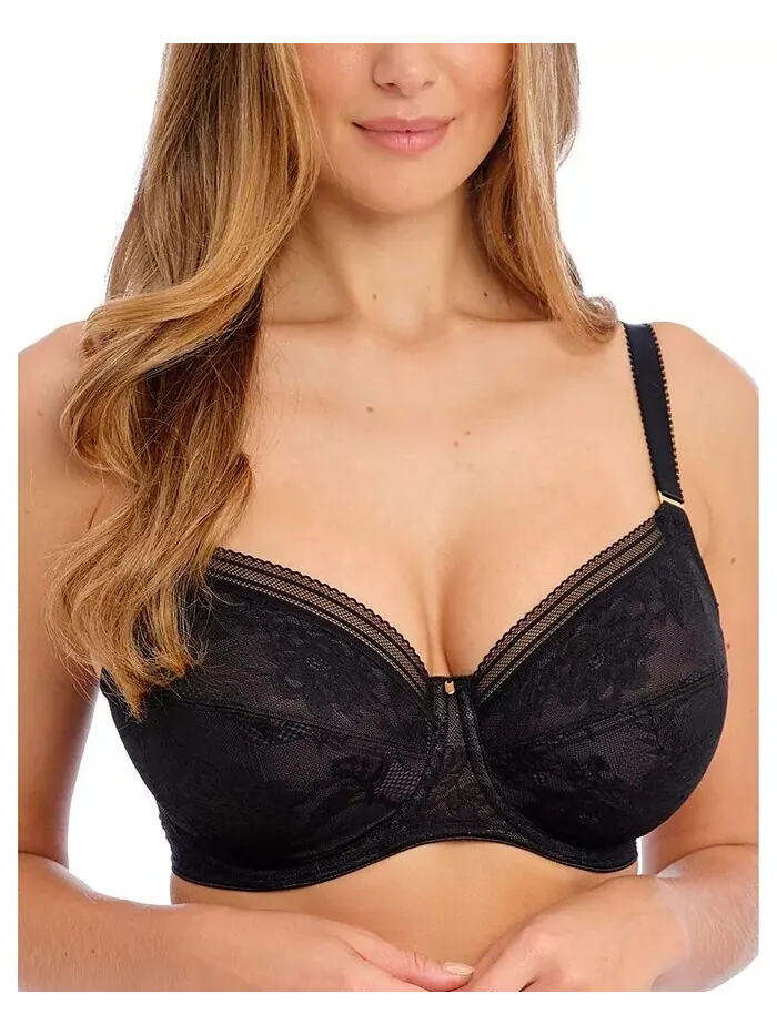 Бюстгальтер Fusion Lace с боковой поддержкой и косточками Fantasie — черный
