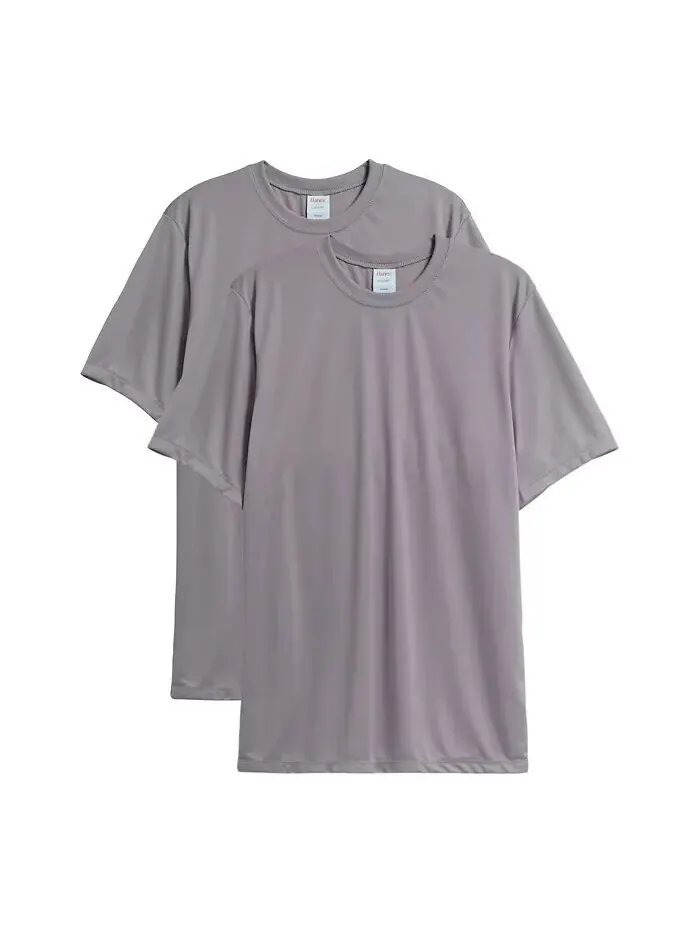 Мужская футболка Sport Cool DRI Performance, 2 шт Hanes — изображение 4 из 5, серый