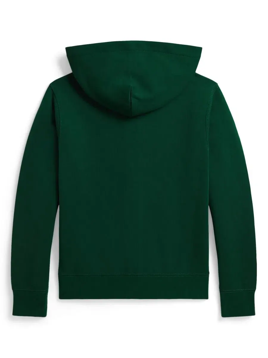 Детский худи с молнией, логотип Polo Ralph Lauren — изображение 2 из 4, зеленый
