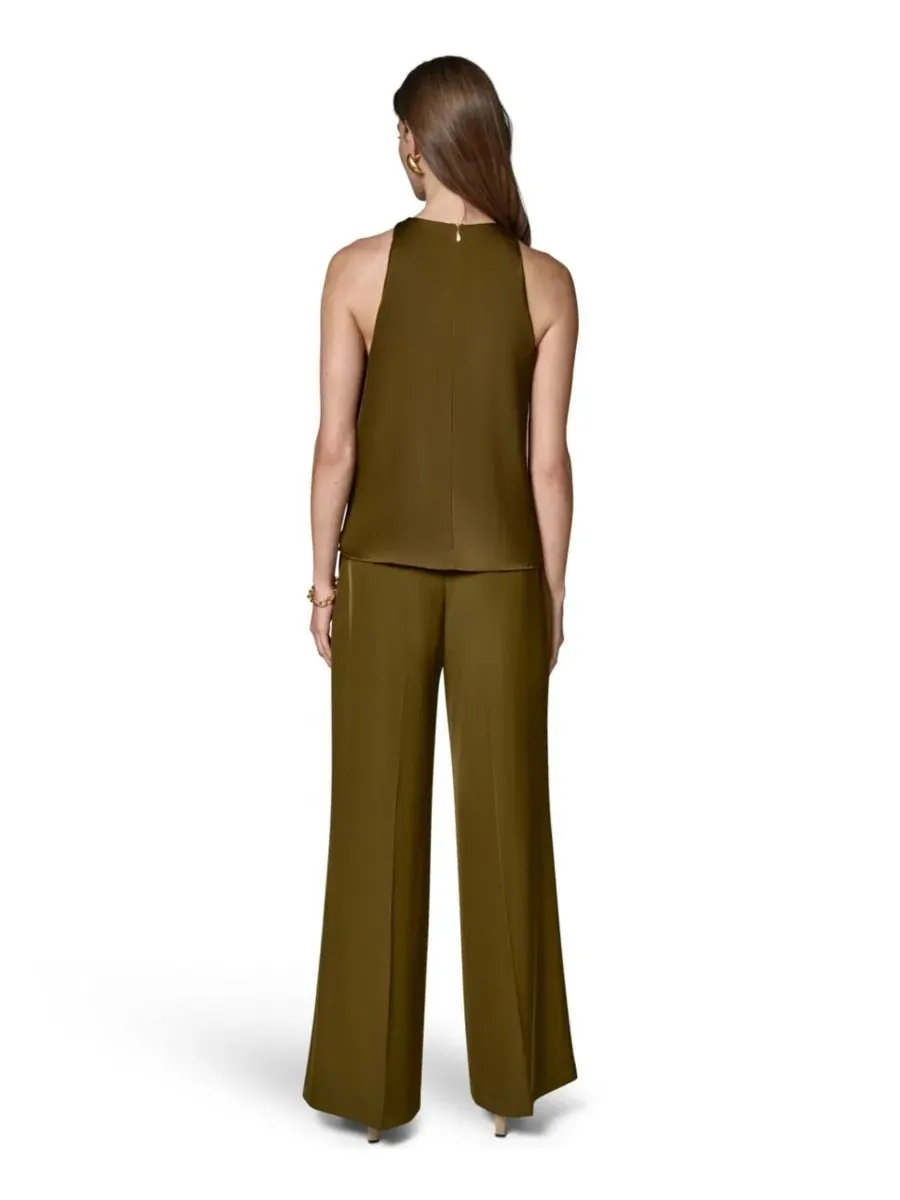 Топ без рукавов с круглым вырезом Donna Karan New York — изображение 6 из 9, оливковый