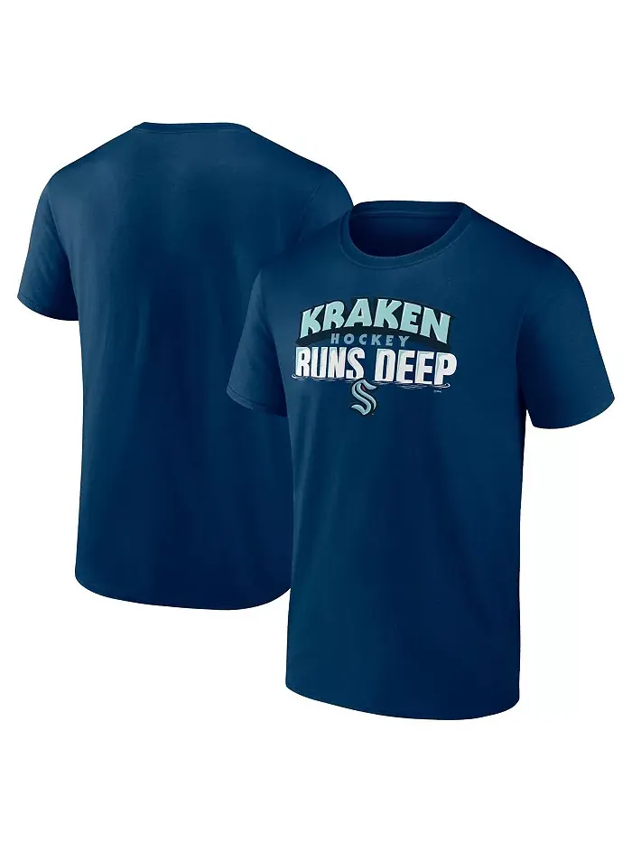 Мужская футболка Seattle Kraken Local цвета морской волны Fanatics