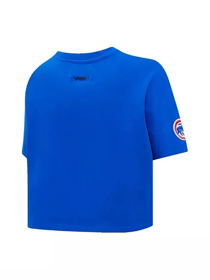 Женская укороченная футболка свободного кроя Royal Chicago Cubs Painted Sky Pro Standard — изображение 2 из 4, королевский