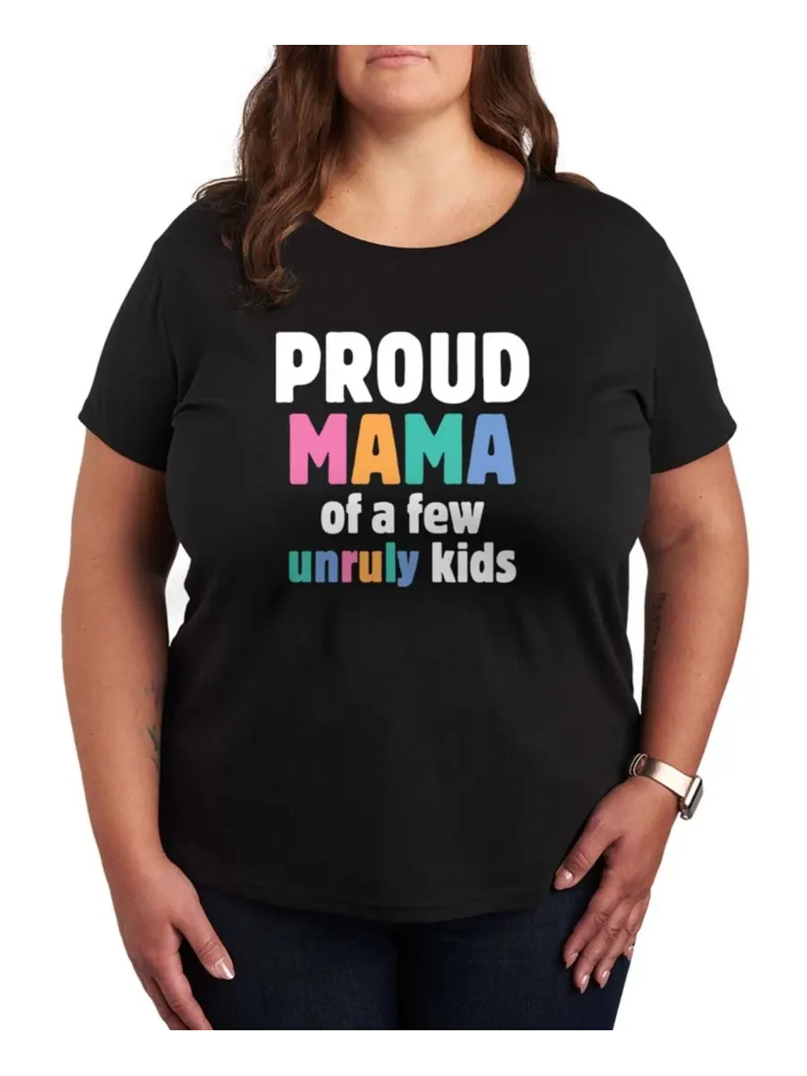 Футболка с графическим принтом Proud Mama с коротким рукавом Hybrid Apparel — изображение 1 из 3, черный