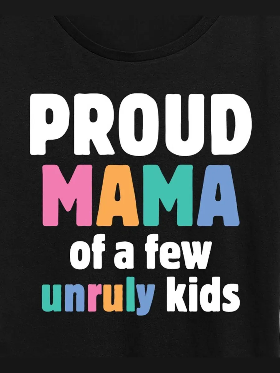 Футболка с графическим принтом Proud Mama с коротким рукавом Hybrid Apparel — изображение 2 из 3, черный