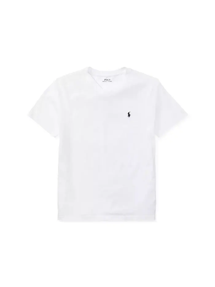 Футболка из хлопкового джерси с v-образным вырезом для Big Boys Polo Ralph Lauren — изображение 1 из 2, розовый