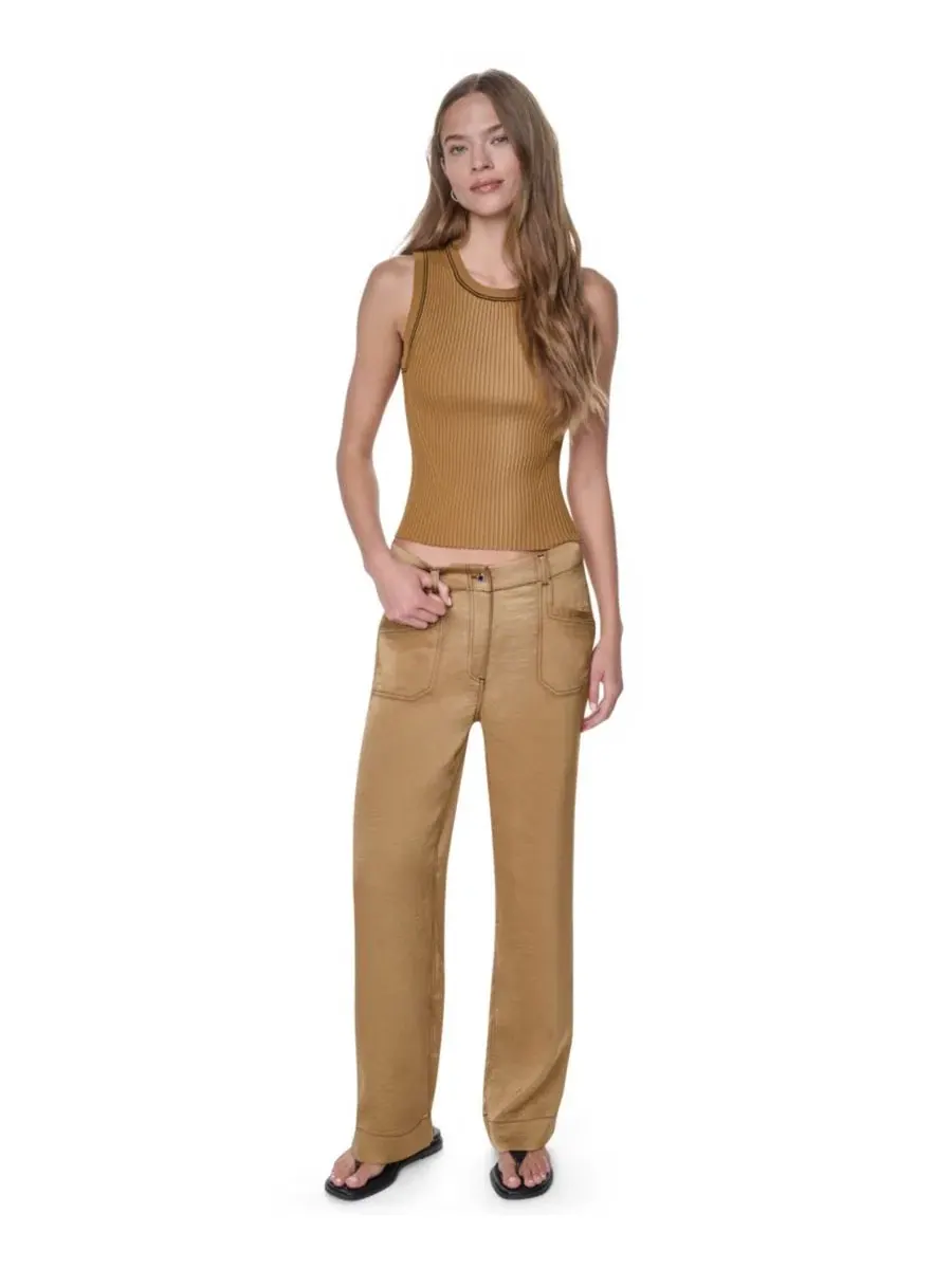 Брюки прямого кроя с отстрочкой DKNY — изображение 2 из 6, дюна