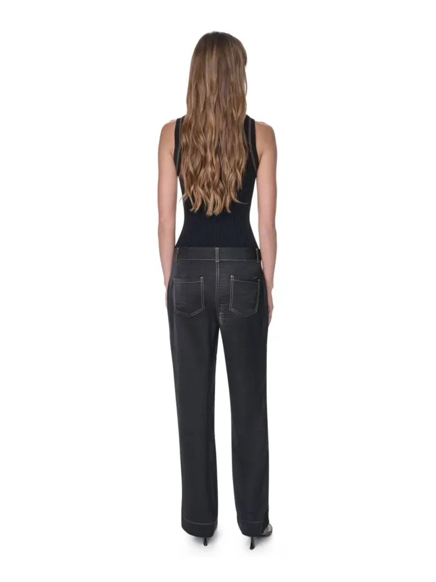 Брюки прямого кроя с отстрочкой DKNY — изображение 6 из 6, черный