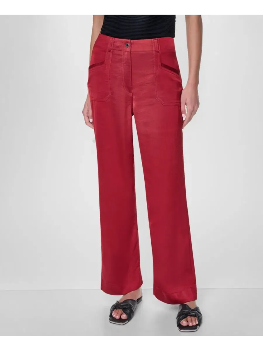 Брюки прямого кроя с отстрочкой, модель Straight-Leg Top Stitch DKNY