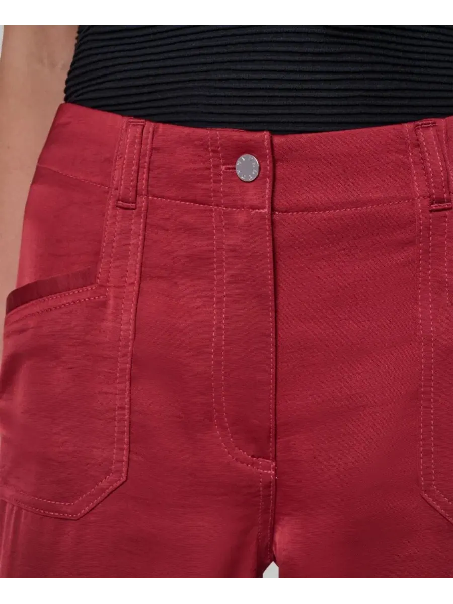 Брюки прямого кроя с отстрочкой, модель Straight-Leg Top Stitch DKNY — изображение 4 из 6, красный