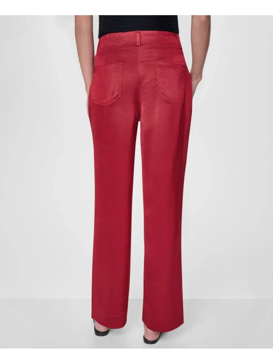 Брюки прямого кроя с отстрочкой, модель Straight-Leg Top Stitch DKNY — изображение 5 из 6, красный