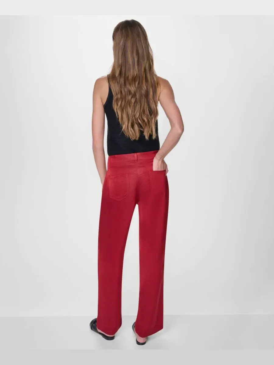 Брюки прямого кроя с отстрочкой, модель Straight-Leg Top Stitch DKNY — изображение 6 из 6, красный