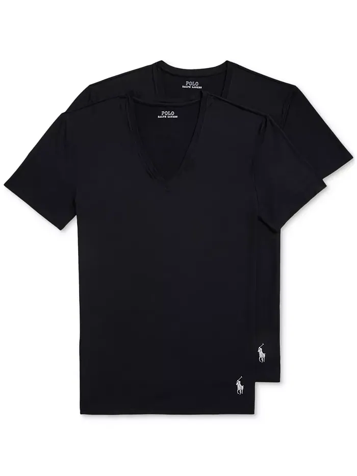 Мужские футболки с V-образным вырезом Perfect Flex, 2 шт Polo Ralph Lauren — изображение 1 из 3, черный