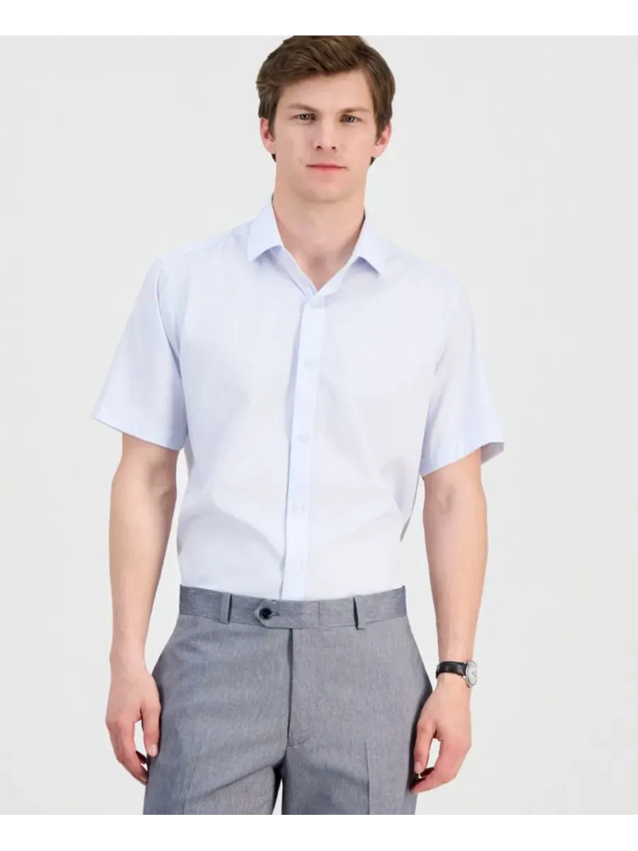 Мужская рубашка с коротким рукавом, Slim Fit, четырехсторонний стрейч Dylan Park — белый