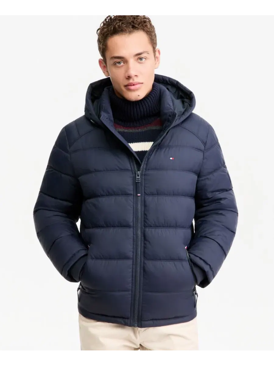 Мужская стеганая куртка-пуховик с капюшоном Tommy Hilfiger