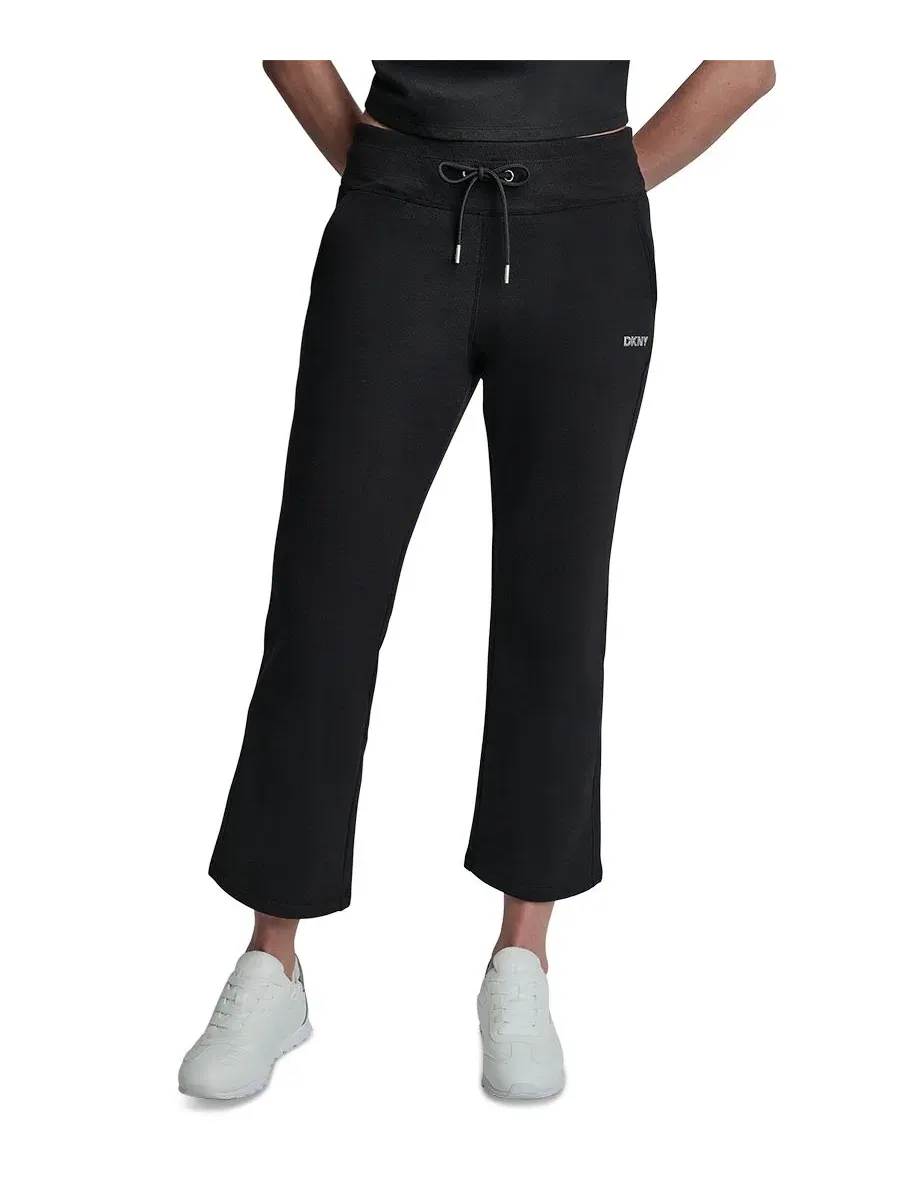 Брюки-клеш с блестящей фактурой и логотипом DKNY Sport