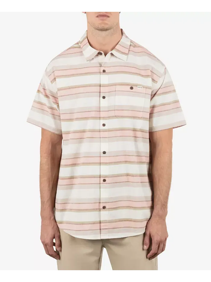 Мужская рубашка с коротким рукавом Lido Stripe Hurley — изображение 1 из 7, кость