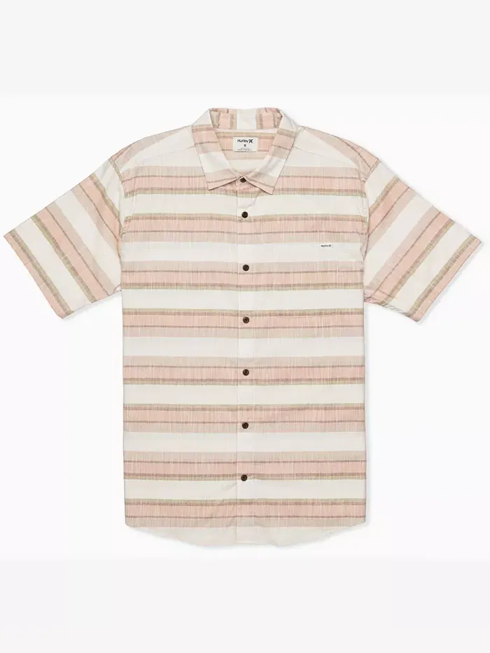 Мужская рубашка с коротким рукавом Lido Stripe Hurley — изображение 3 из 7, кость
