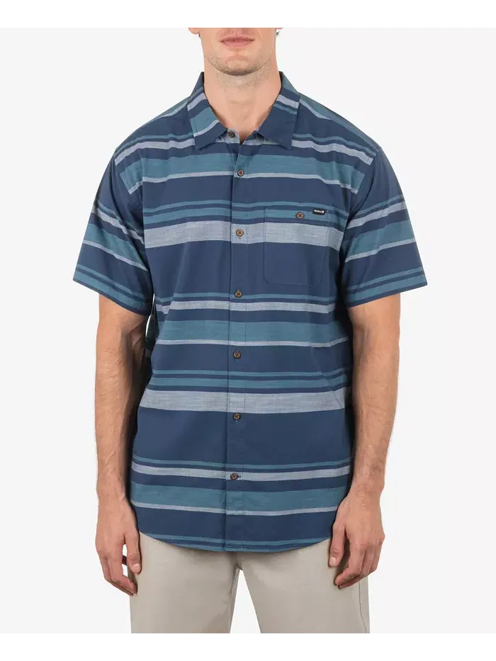 Мужская рубашка с коротким рукавом Lido Stripe Hurley — изображение 1 из 4, синий