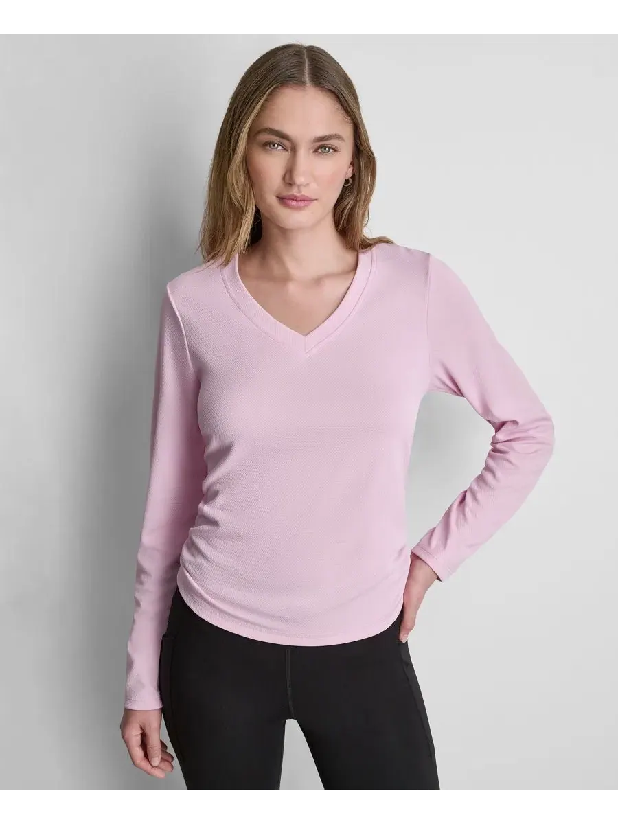 Футболка-лонгслив с боковой сборкой DKNY Sport
