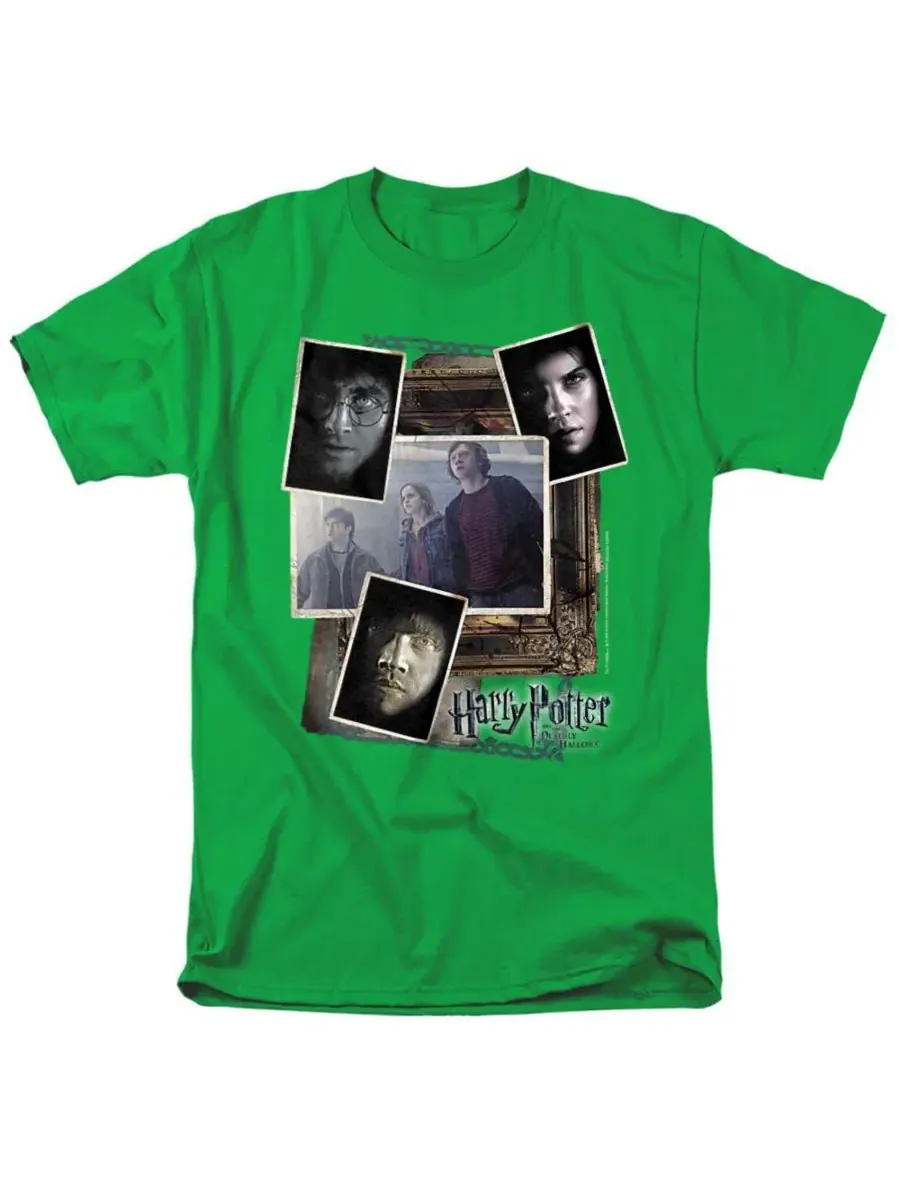 Футболка с принтом Trio Collage Harry Potter — зеленый