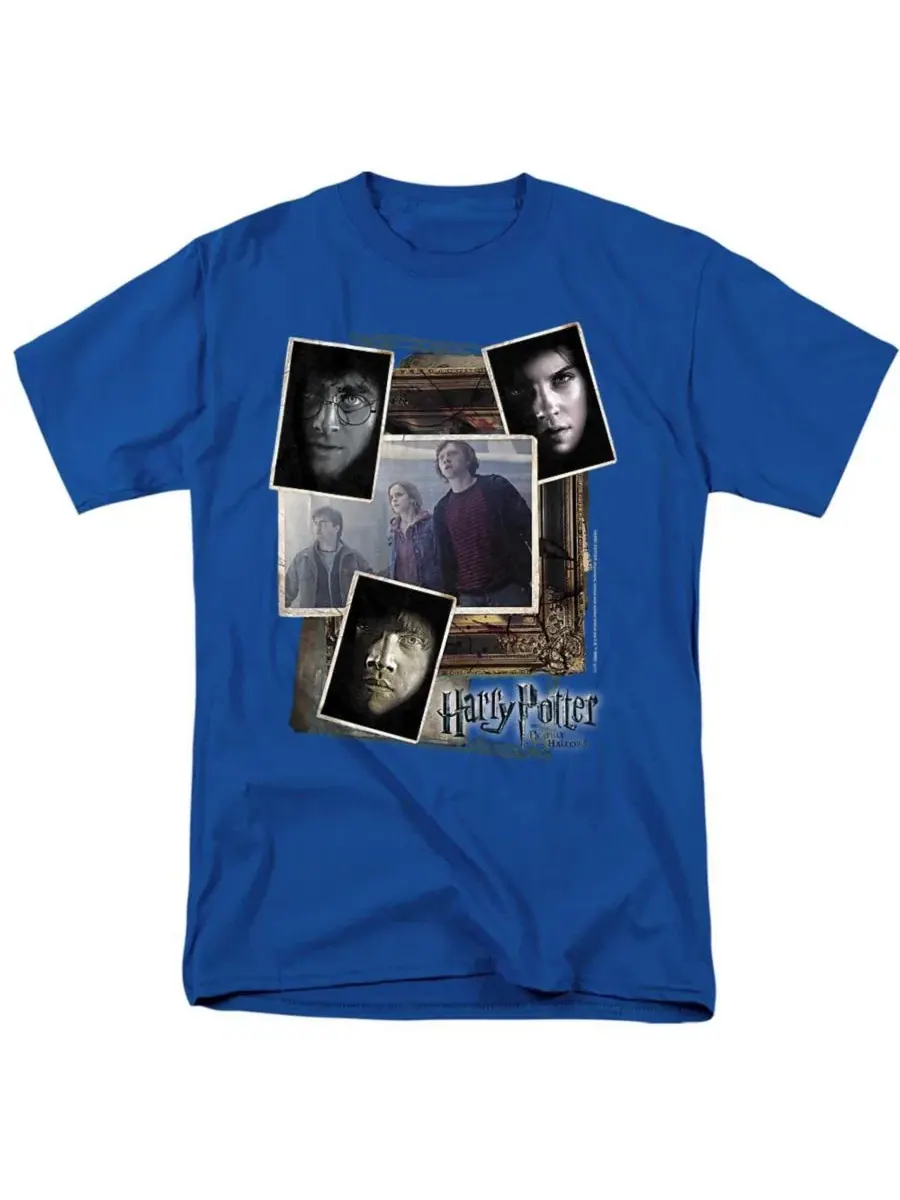 Футболка с принтом Trio Collage Harry Potter — изображение 1 из 3, королевский