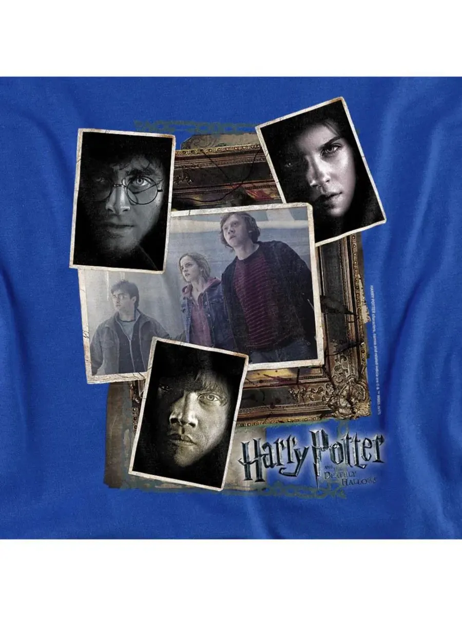 Футболка с принтом Trio Collage Harry Potter — изображение 3 из 3, королевский