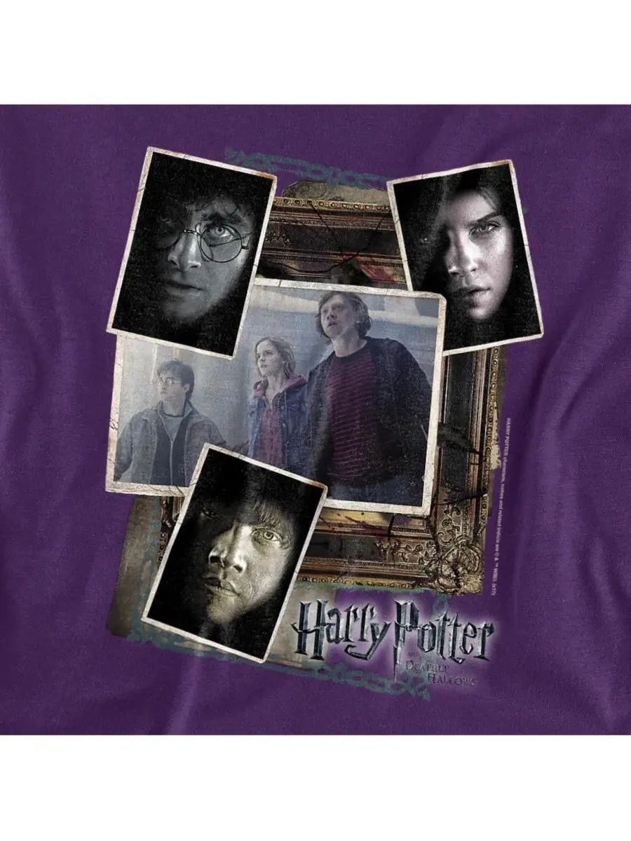 Футболка с принтом Trio Collage Harry Potter — изображение 3 из 3, фиолетовый