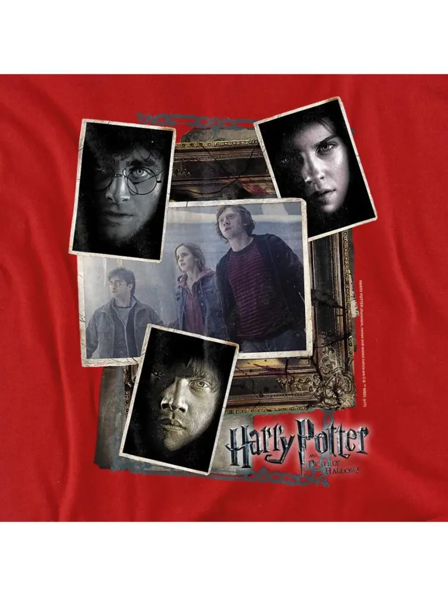 Футболка мужская с принтом Trio Collage Harry Potter — изображение 3 из 3, красный