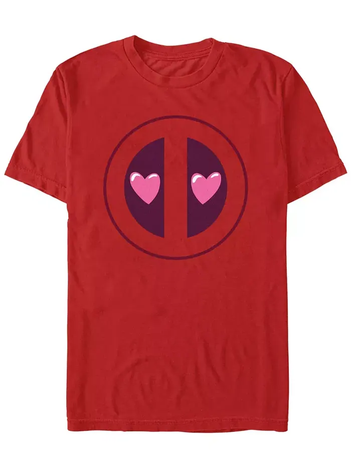 Мужская футболка с коротким рукавом Deadpool Heart Eyes Fifth Sun — изображение 1 из 3, красный