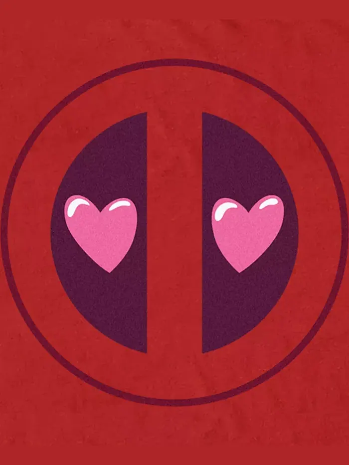 Мужская футболка с коротким рукавом Deadpool Heart Eyes Fifth Sun — изображение 3 из 3, красный