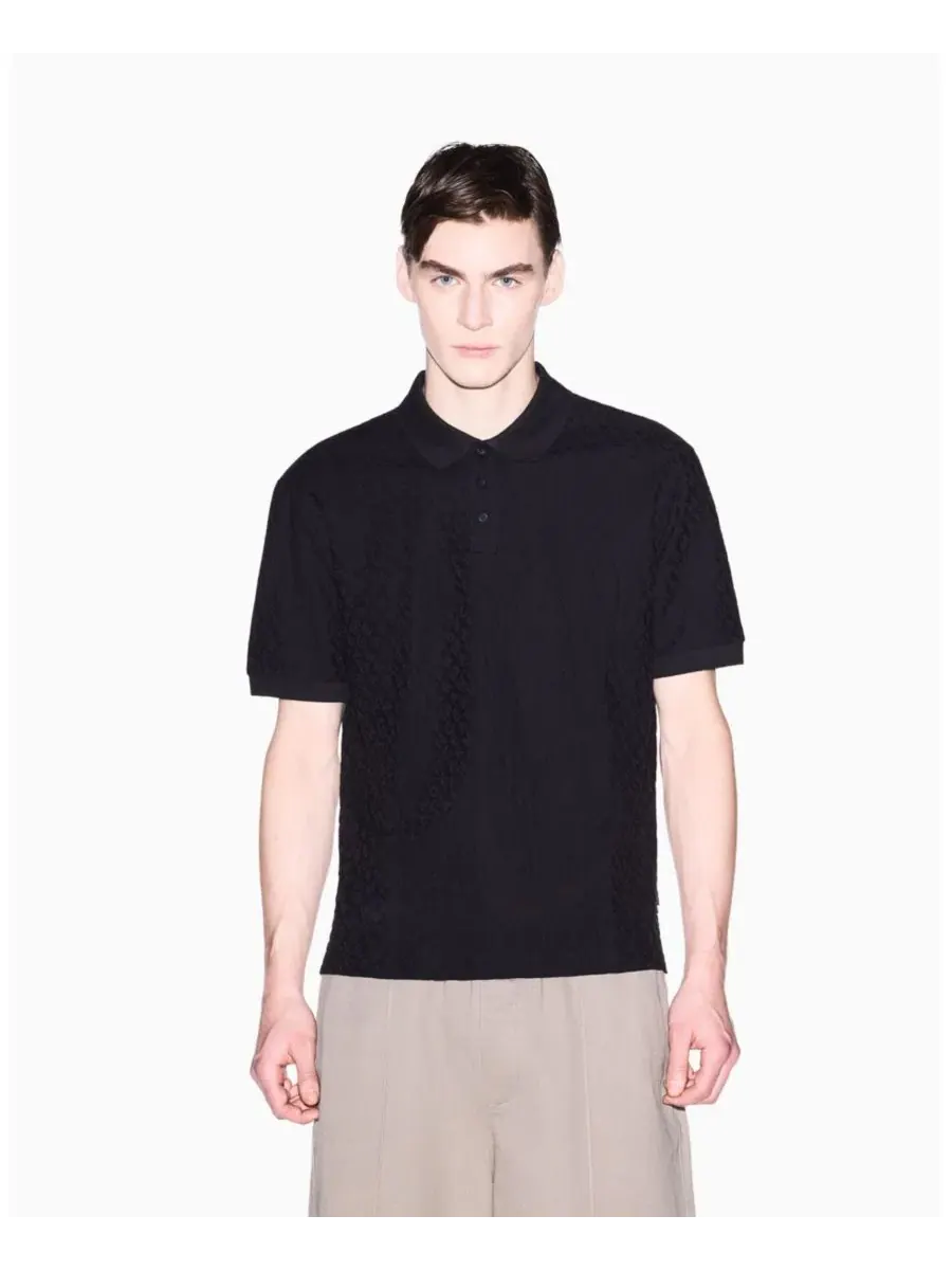 Мужская футболка-поло с принтом A|X Armani Exchange — черный