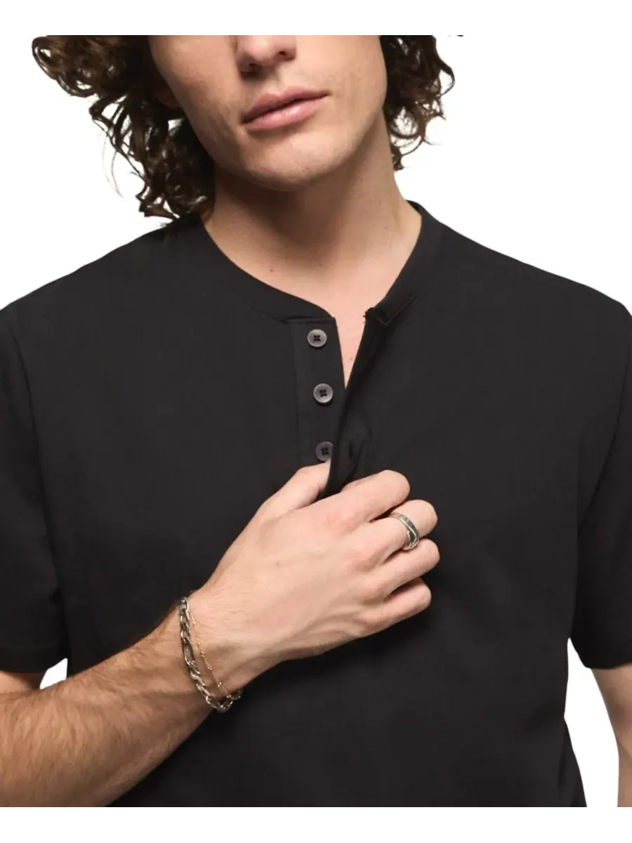 Мужская футболка-поло с коротким рукавом Supima Cotton Lucky Brand — изображение 3 из 4, черный