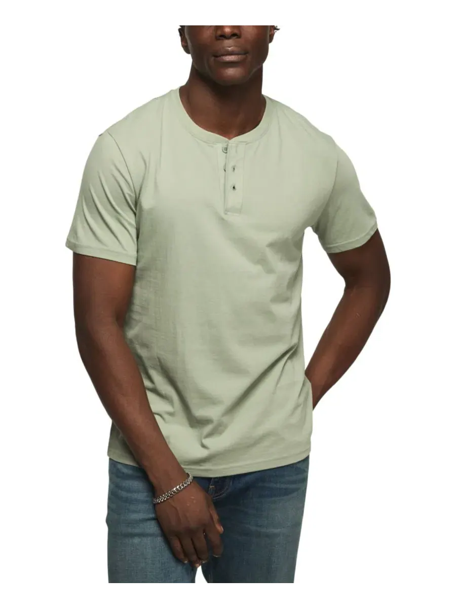 Футболка-поло с коротким рукавом Supima Cotton Henley Lucky Brand — изображение 1 из 4, кувшинка