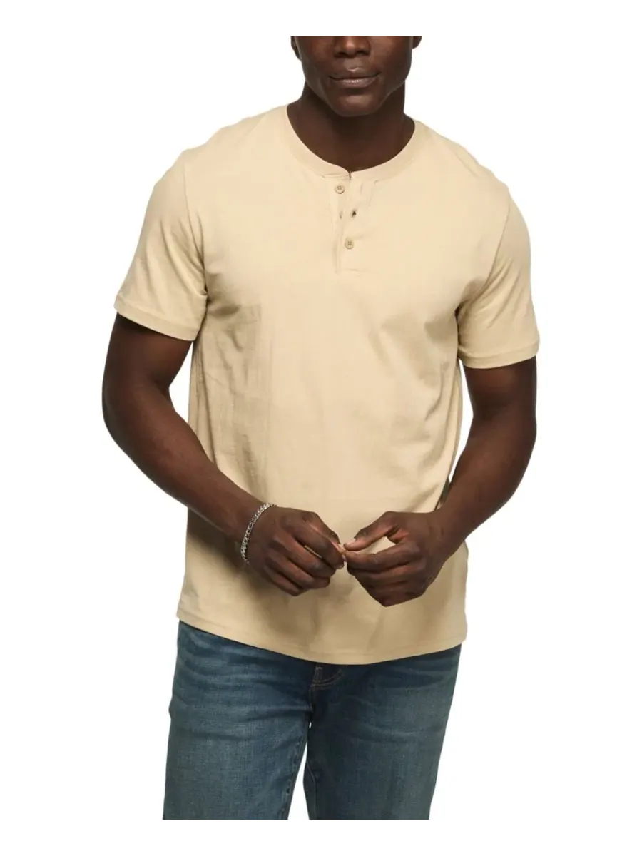 Мужская футболка-поло с коротким рукавом Supima Cotton Henley Lucky Brand, Plaza Taupe