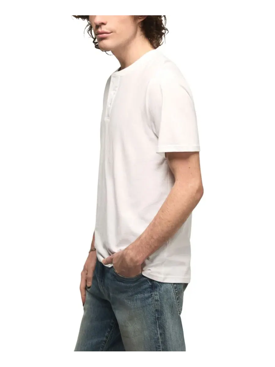 Мужская футболка-поло с коротким рукавом Supima Cotton Henley Lucky Brand — изображение 2 из 4, яркий белый