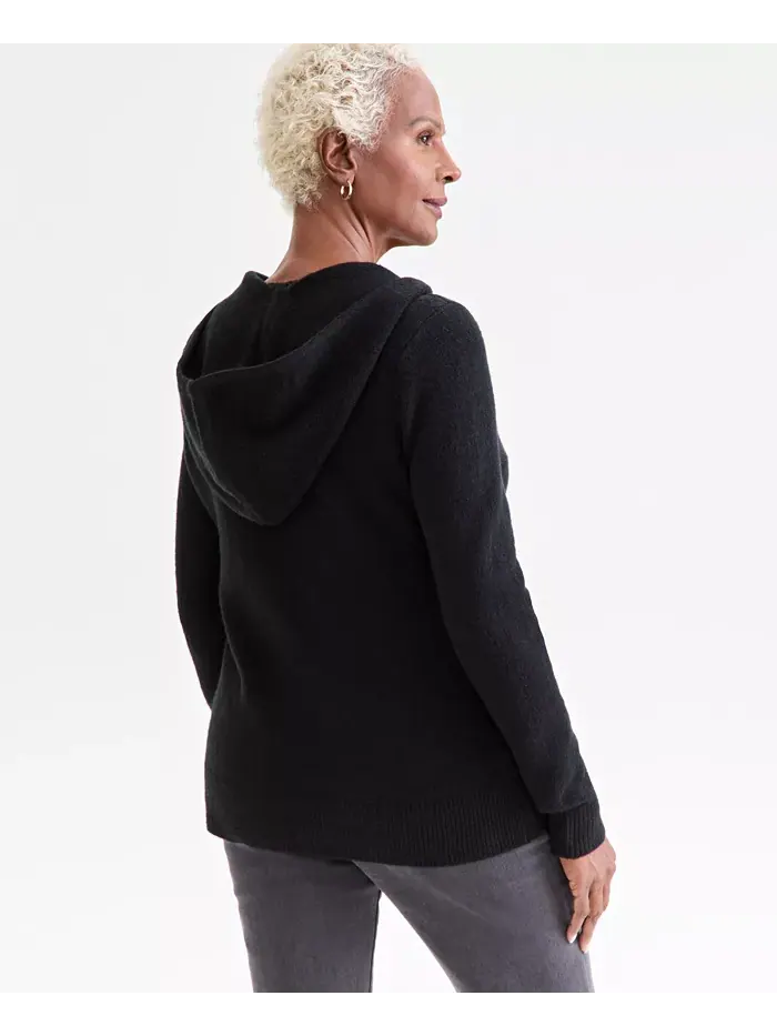 Женская толстовка Luxsoft с разрезом на горловине Style & Co — изображение 4 из 4, черный