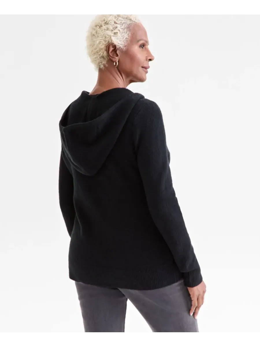 Женская толстовка Luxsoft с разрезом на воротнике Style & Co — изображение 4 из 4, глубокий черный