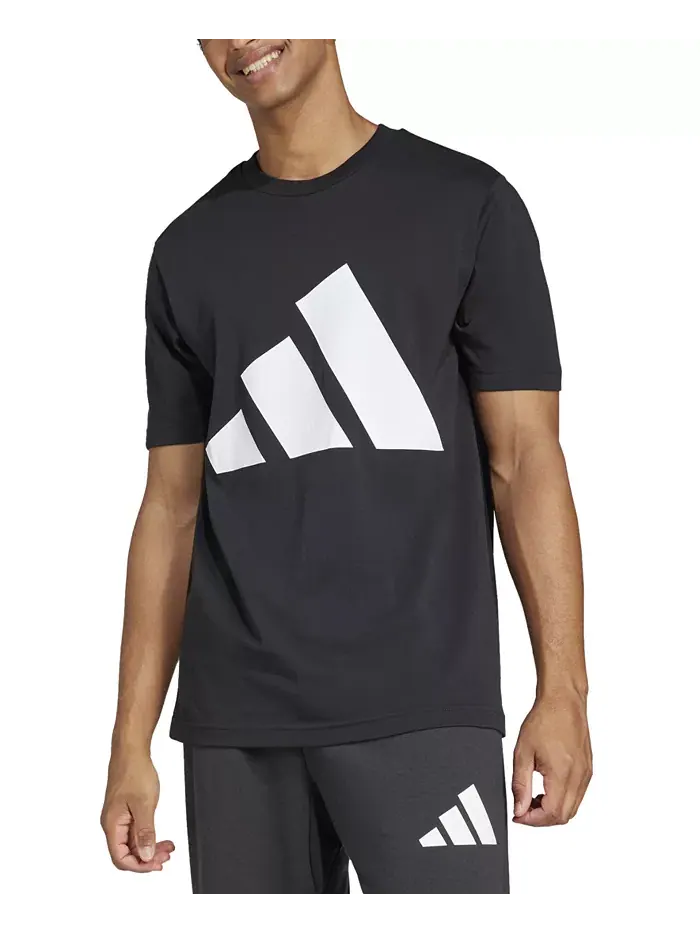 Мужская футболка с тремя полосками и логотипом из хлопка Adidas