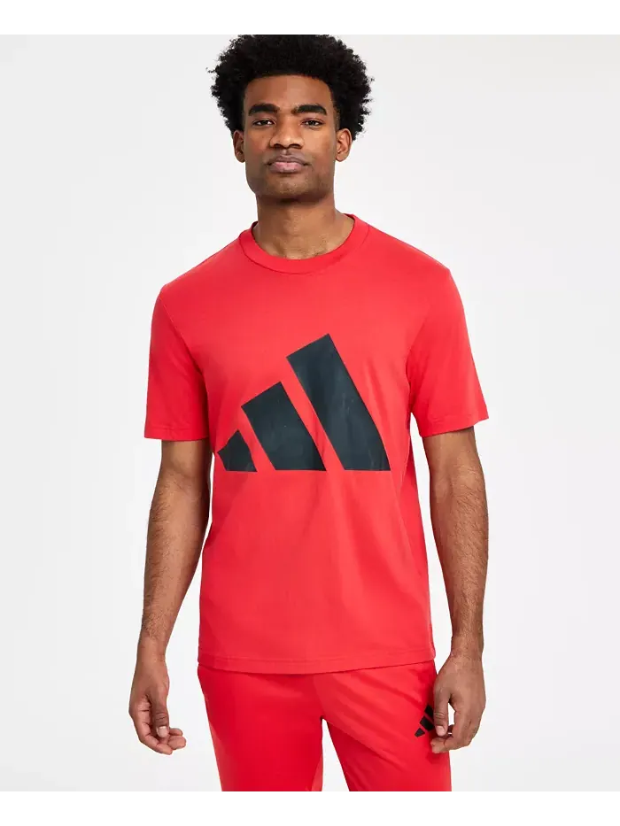 Мужская футболка с тремя полосками и логотипом из хлопка Adidas