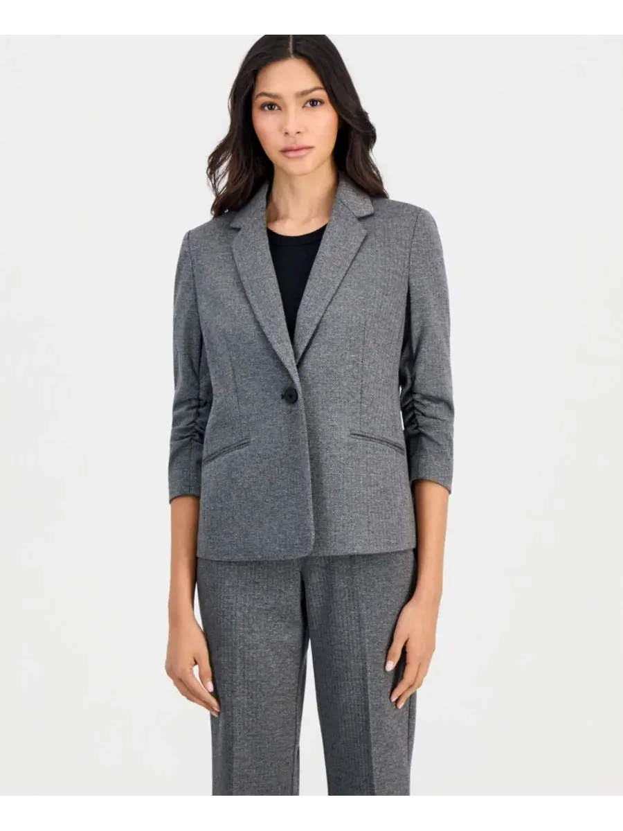 Комплект из жакета и брюк Anne Klein Essentials — серый