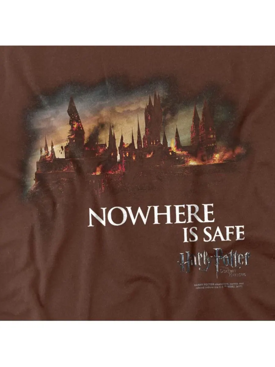 Футболка с длинным рукавом Burning Hogwarts Harry Potter — изображение 3 из 3, коричневый