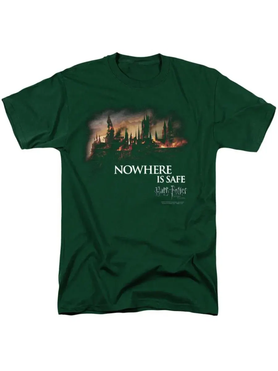Футболка с длинным рукавом Big & Tall Burning Hogwarts Harry Potter — изображение 1 из 3, зеленый
