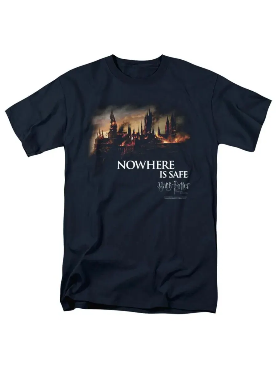 Футболка с принтом Burning Hogwarts Big & Tall Harry Potter — изображение 1 из 3, темно-синий