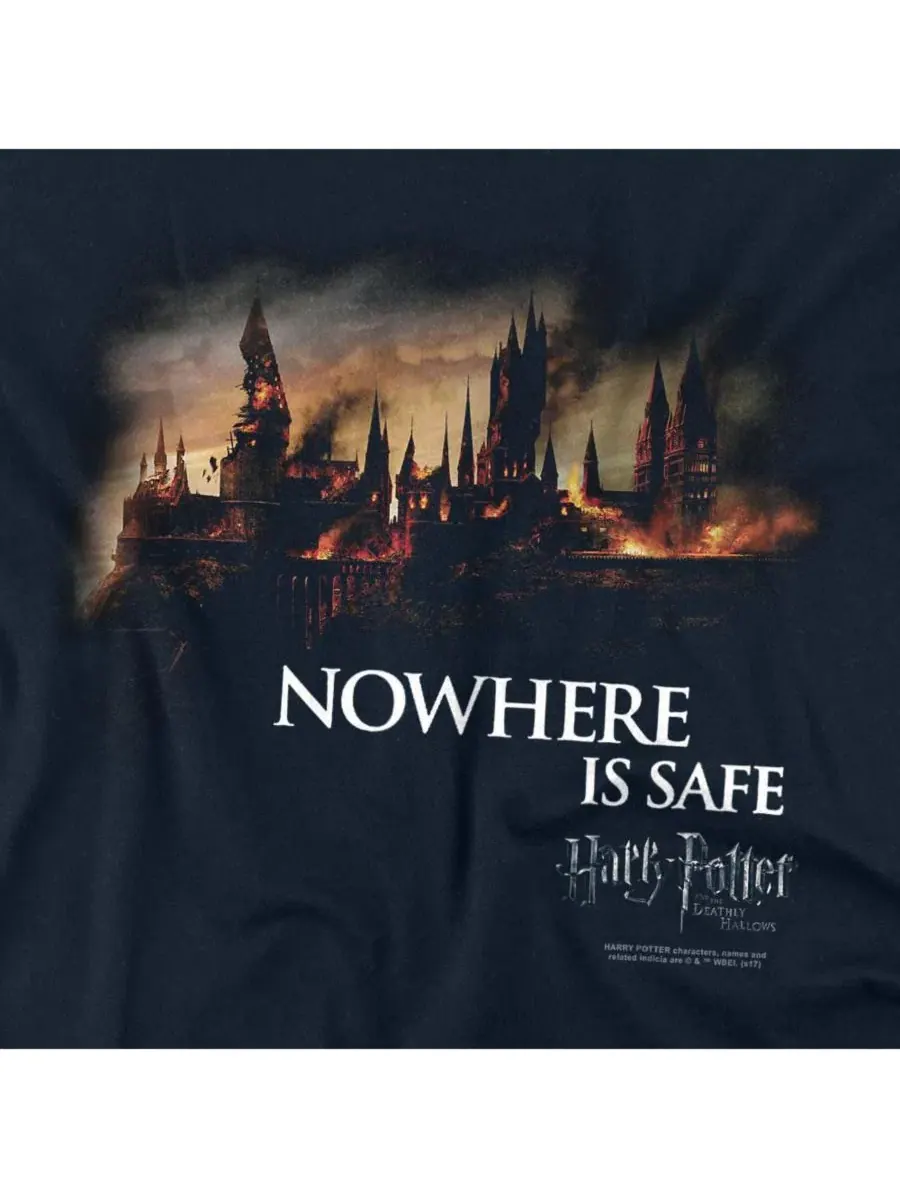 Футболка с принтом Burning Hogwarts Big & Tall Harry Potter — изображение 2 из 3, темно-синий