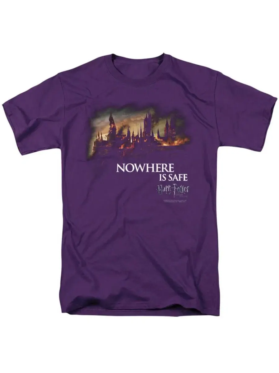 Футболка из хлопка с принтом Burning Hogwarts Harry Potter — изображение 1 из 3, фиолетовый