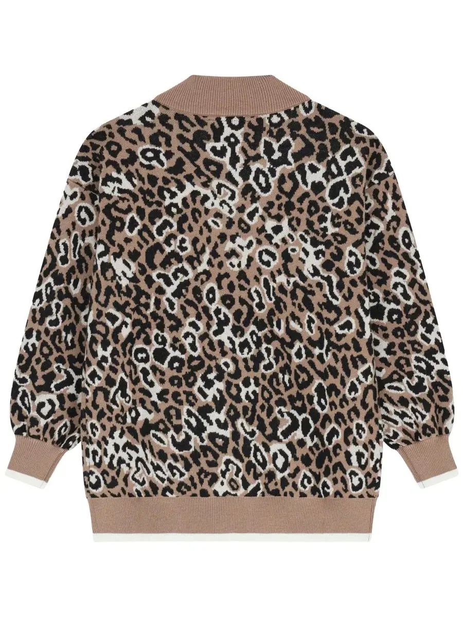 Кардиган с принтом леопарда, модель Long-Sleeve Leopard GUESS — изображение 2 из 3, мульти