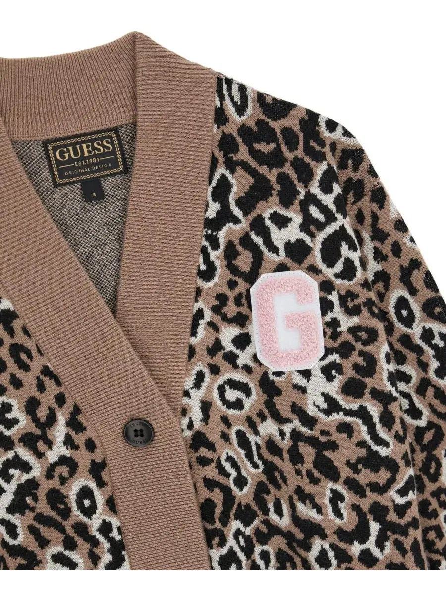 Кардиган с принтом леопарда, модель Long-Sleeve Leopard GUESS — изображение 3 из 3, мульти