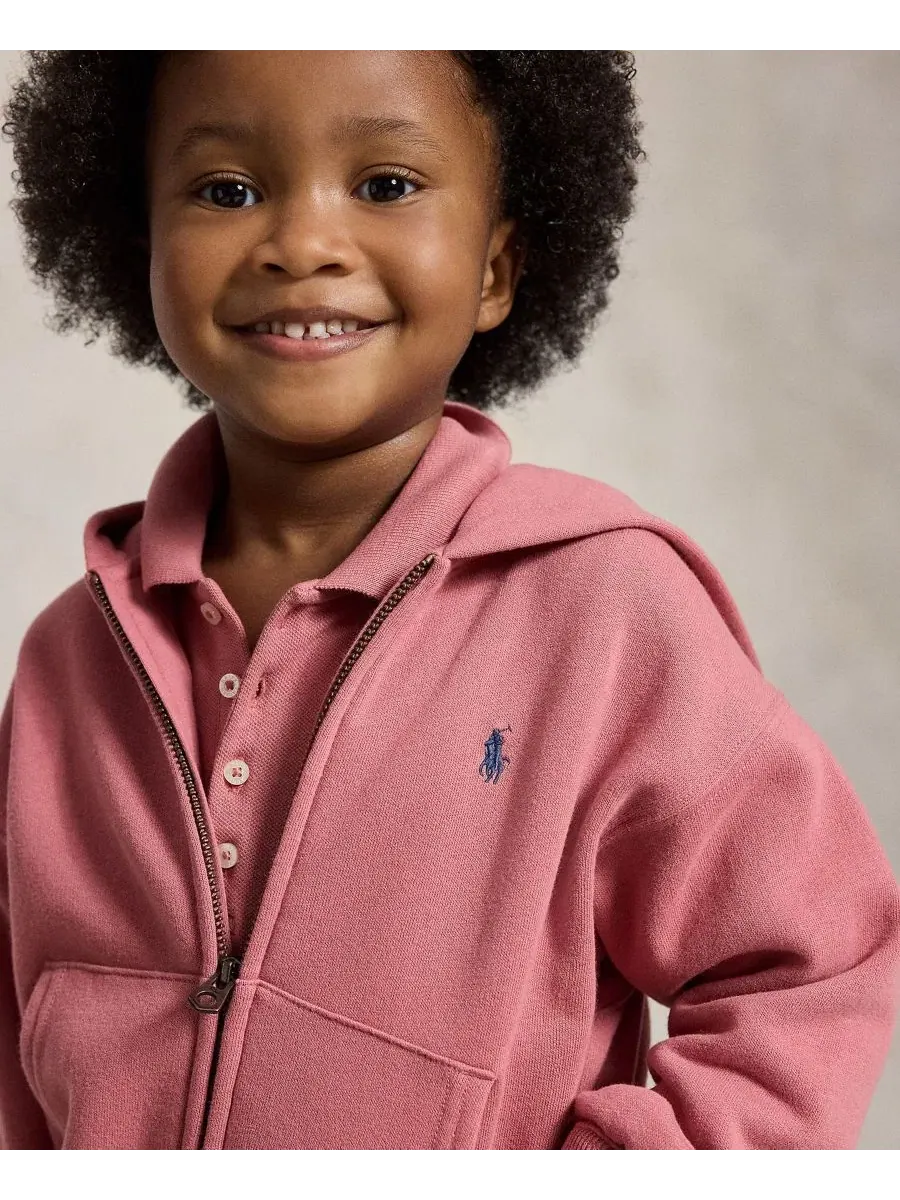 Худи с длинным рукавом, на молнии Polo Ralph Lauren — изображение 3 из 5, розовый
