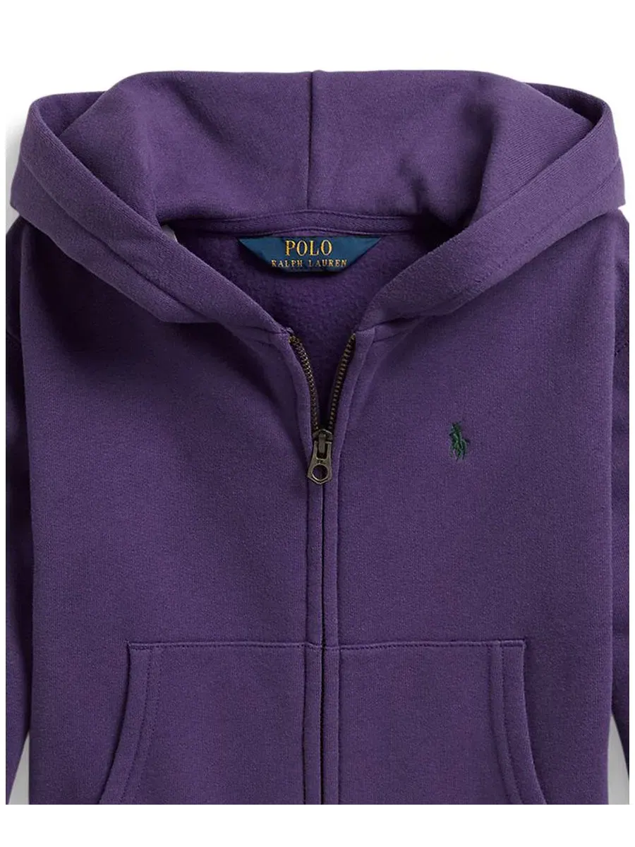 Детский худи на молнии с длинным рукавом Polo Ralph Lauren — изображение 3 из 3, фиолетовый